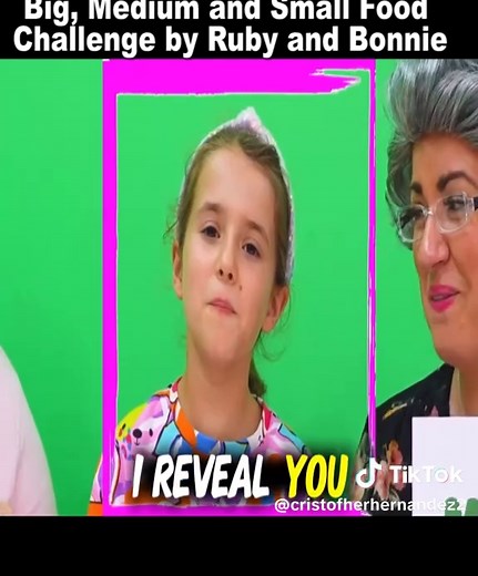 Big, Medium and Small Food Challenge by Ruby and Bonnie #rubybonniegranny #kids #Challenge #funny #Trend