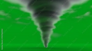 Tornado green screen footage for weather effects and compositing realistic cyclone simulation
