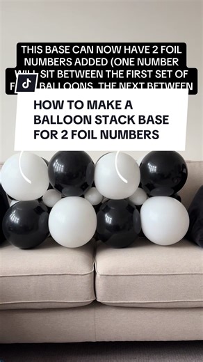 Create a Balloon Stack Base for Two Foil Numbers