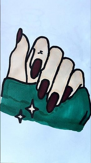 Satisfying Nails Coloring 💅 Relaxing Marker Art #nails #coloring #art