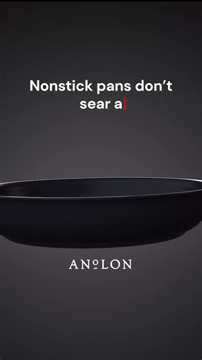 Sear like a pro, without the pro. 👩‍🍳 Tired of choosing between searing and nonstick? Anolon X changes everything. With patented SearTech™ technology, it's the first nonstick hybrid cookware designed to sear like cast iron. No more soggy meals, no more stuck-on food—just next-level flavor and SEARiously easy cooking. This is cookware reimagined. This is Anolon X. | Anolon
