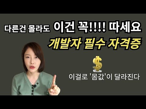 개발자 필수 자격증. 다른건 몰라도 이건 꼭!!! 따세요! 이걸로 몸값이 달라진다?