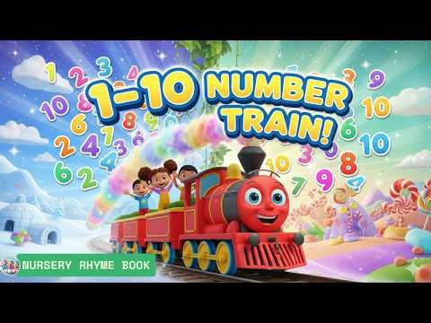 Number Train 1 to 10 🚂 | Learn Numbers for Kids | Counting Song for Toddlers | Nursery Rhyme Book