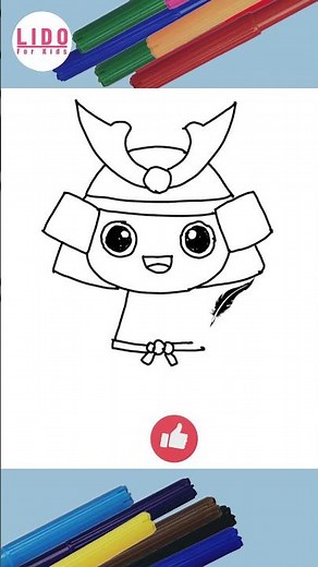 How to Draw a Samurai 侍 Easy Drawing for Kids #lidoartworks