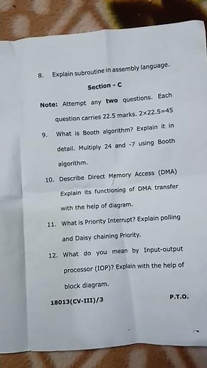 BCA 3 rd semester #computer architecture and assembly language question paper 2022 #ccsu