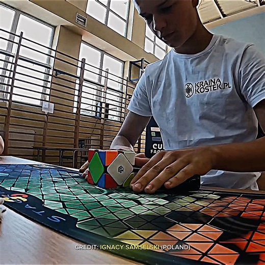 Ignacy Samselski 1.37 seconds official Skewb World Record Average 2025 #rubikscube #viral #shorts