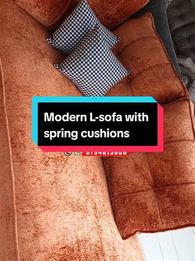 Modern L-Sofa with Spring Cushions for Sale