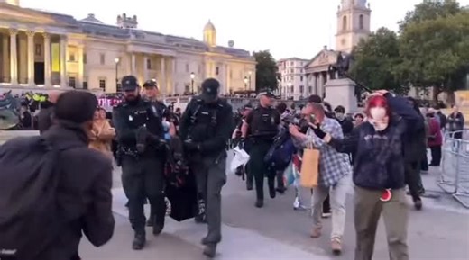 The PSNI sent over some of their own officers to help arrest peaceful protesters against the genocide today in London 😡 | Progressive Politics NI
