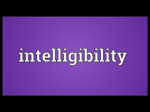 Intelligibility Meaning