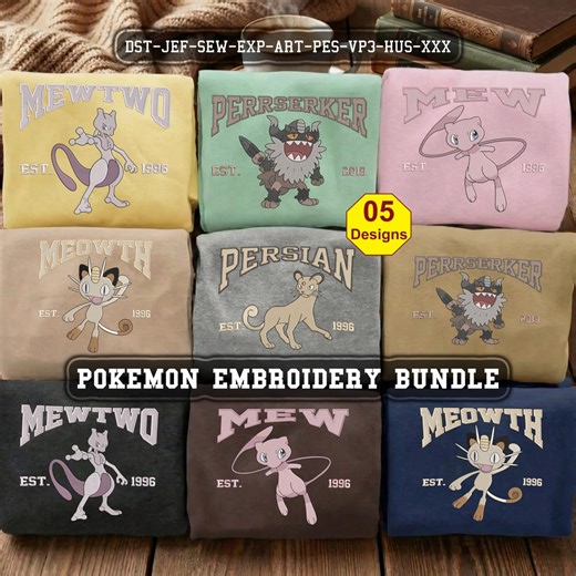 Pokemon Embroidery Design Bundle, Pokemon Machine Embroidery File - Etsy UK