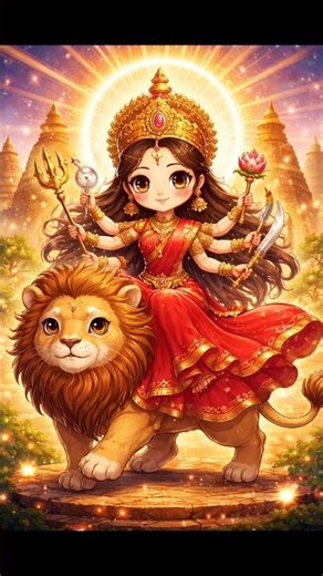 Aigiri Nandini 🔥 Maa Durga Powerful Cartoon Animation | Aadi Shakti Vibes ✨