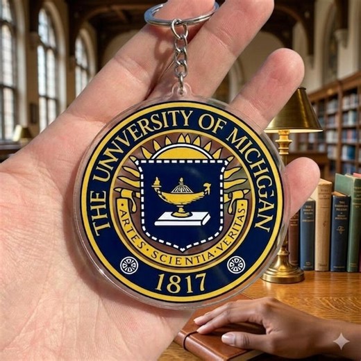 University of Michigan Keychain, U-M School Seal Keyring - Etsy
