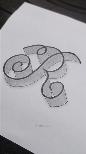 😍Amazing 3D Letter R Drawing ✏️ | Viral Pencil Art Shorts 2026 #Shorts