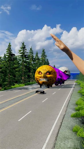 Cars & School Bus vs Giant Pit Bollards Crash #1 BeamNG Drive