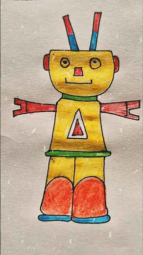 How to draw a Robot 🤖 #very easy Robot drawing #step by step Robot drawing #art #drawing #shorts