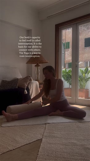 Sonja Heeser ✺ HEART OF YIN YOGA on Instagram: "Interoception is what allows us to notice subtle signals inside the body - sensation, breath, emotional tone, shifts in energy. It’s the quiet feedback system that helps us recognise what feels right, what feels like too much, and when we need to pause or respond differently. Practices like Yin Yoga support this awareness by slowing things down and creating enough space to actually feel what’s happening inside. Over time, this kind of inner listeni