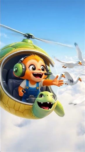 Funny monkey driving a helicopter #kidsshorts #funny #monkey #funnymonkey