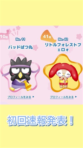 #サンリオキャラクター大賞 速報順位👏
