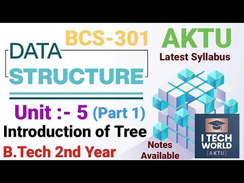 Data Structure Unit :- 5 (Part 1) Introduction of Tree BCS301 AKTU B.Tech 2nd Year CSE/IT and BOE306