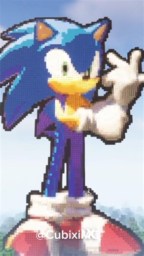 Maine banaya sonic pixel art Minecraft me 😙🫣 @cubexiMC #shorts #minecraft #gaming