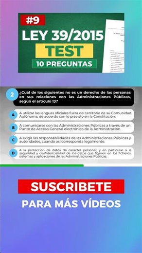 🧨¿DOMINAS ya la Ley 39/2015? | Preguntas examen OPOSICIONES 39/2015