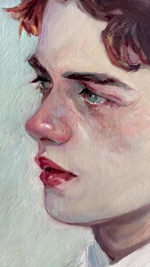 Moody Oil Pastel Portrait Art | Arty Huang