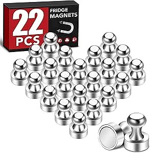 22Pcs Fridge Magnet,Small Strong Magnets for Refrigerator,Magnetic Push Pin,Heavy Duty Magnets for Whiteboard,Crafts,Kitchen Accessories,Office and Locker Accessories