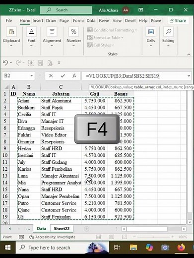vlookup different sheet #exceltest #excel #exceltest #exceltips #vlookup