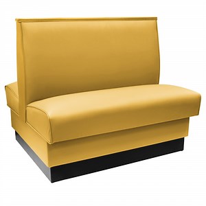 American Tables & Seating 45 1/2" Long Yellow Plain Double Back Fully Upholstered Booth - 42" High