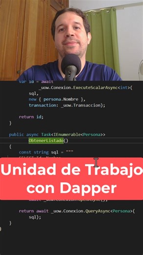 Felipe Gavilán Programa on Instagram: "Implementando Unit of Work con Dapper - Código Completo Listo Para Usar Curso de Arquitectura Limpia en mi BIO."