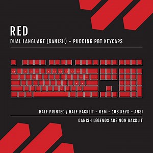 Red Danish Pudding Keycaps: Double Shot PBT, ANSI, 2.75U Shift - Etsy Canada