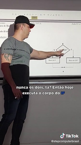 Na 1º Aula de java o Professor Luciano Recapitulou a Estrutura condicional IF & ELSEEssas estruturas condicionais funcionam como blocos para tomar decisões. Se determinada condição for IF (verdadeira) ele vai executar uma ação pré determina como prioridade. Se for ELSE (falsa) então o bloco vai executar outra ação.#htmlbrasil #frontendbrasil #devbrasil #programming #sistemadeinformacao #sistemadeinformação #desenvolvedorpython #engenhariadacomputacao #vidadeprogramador #algoritmos