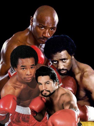 The Four Kings of Boxing in the 80's 🔥🥊 . . #4kingsofboxing #robertoduran #marvinhagler #thomashearns #sugarrayleonard