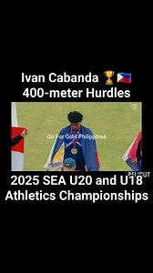 THE RISING STAR World Championships-bound Ivan Cabanda of Davao Occidental clocked 52.83s to rule the Men's U18 400m hurdles at the 2025 U18 and U20 Athletics Championships in Medan, Indonesia. This is redemption for Cabanda after finishing 4th in the 110m hurdles the other day. #TeamPhilippines #LabanPilipinas #GoForGoldPH | Go for Gold Philippines