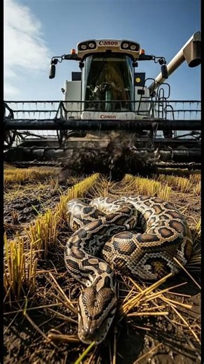 Giant Python vs Combine Harvester