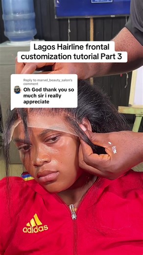 Replying to @marvel_beauty_salon Lagos Hairline frontal customization tutorial Part 3