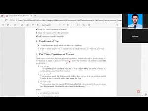 S4 Physics – Lecture 04 Equations of Motion || Physicist Hammad Shaukat