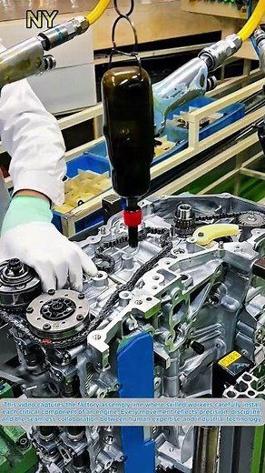 Inside the Engine Assembly Line: Precision Engineering at Its Finest.