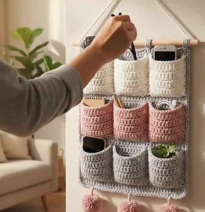 Crochet Wall Hanging Pattern PDF, Hanging Wall Organizer With 9 Pockets, Wall Storage Crochet Pattern, Boho Home Decor Organizer EN/DE - Etsy