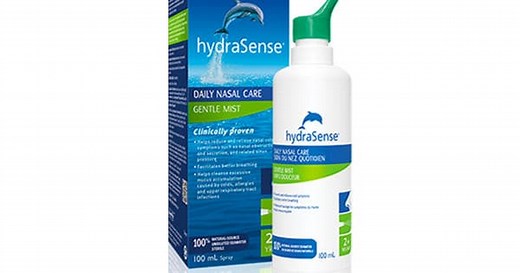 hydraSense® Gentle Mist Saline for a gentle nasal cleanse