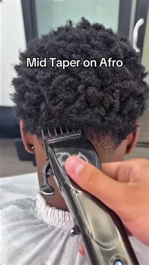 Mid Taper Fade on Afro Hair Tutorial #fade #taper #stopnfade