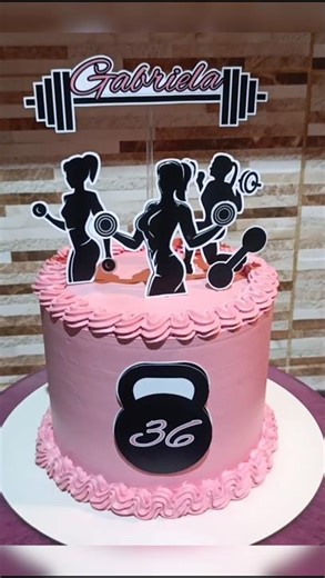 BOLO DE ANIVERSÁRIO TEMA ACADEMIA #confeitaria #confeiteirainiciante #bolo #cake