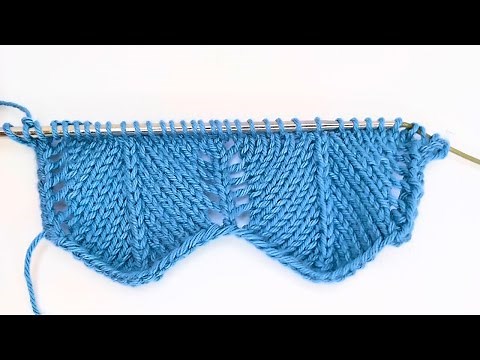 How to knit Chevron pattern (Zigzag, Wave)