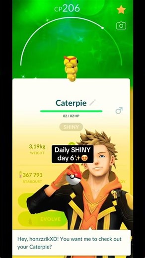Finally SHINY CATERPIE😍✨ #pokemongo #pokemon #shinypokemon #helpmemakethismakesense