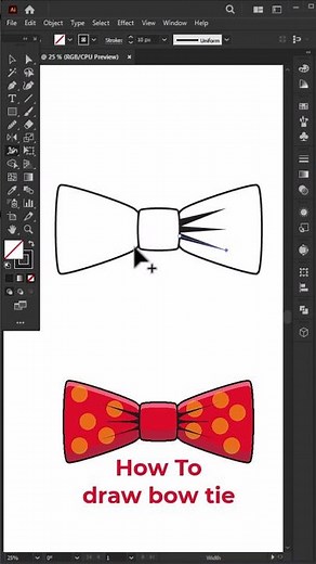 How to draw bow tie in Adobe illustrator beginner