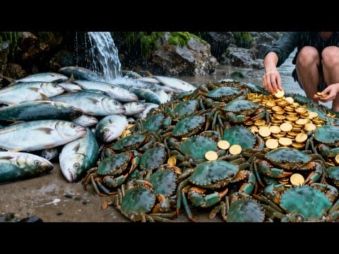 Xiao Zhang Had A Great Time Catching Crabs, And Even Found A Gold Ingot!