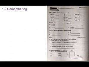 Unit 1: Lesson 9 - Remembering
