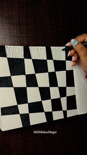 DAY 9/60 — Black & White Checker Pattern Timelapse 🖤🤍 | Mili Makes Magic