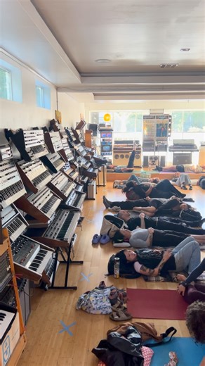 Vintage Synthesizer Museum on Instagram: "This is about 90 seconds of what was a 90 minute musical journey. Over that 90 minutes, the music ebbed and flowed from active to tranquil, from minimal to full. In this clip we’ve landed somewhere peaceful. Several synthesizers have been programmed to sparsely play a series of chords or single notes. There is nothing tethering them to a synchronized timing organization. They are randomly playing together, weaving a constantly evolving tapestry of sound.