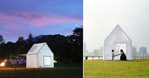 Conheça esta casinha de acampamento inflável